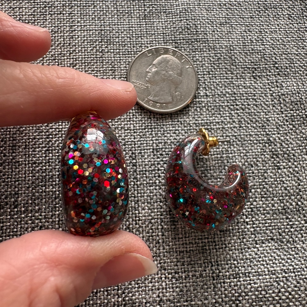 KATE SPADE Colorful Glitter Hoop Earrings MAKE ME AN OFFER!